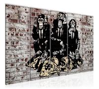 Tableau Décoration Murale 150x60 cm Runa art Mur 303456c de Pierres Singes Street Art - 5 Panneaux Deco Toile Prêt à Accrocher