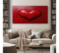 Tableau Decoration Murale Amour Cœur 80x120 cm Cadre Impression sur Toile Saint Valentin Amour Cœur pour Salon et Chambre Moderne et Abstrait Affiche et Poster Prêt à Accrocher