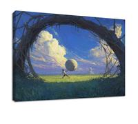 Tableau Décoration Murale Chambre Conte Anime, Multicolore, 40x30 cm | Tableaux Cadres pour le Salon et Chambre à Coucher - Football Arche Vignes, Impression Haute Définition, Fixation Simple