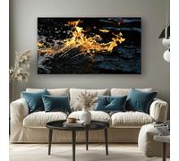 tableau decoration murale chambre Vague Ardente Surréaliste, 60x120cm | impression sur toile Vague Ardente Surréaliste, 1 pièce, pour une ambiance élégante