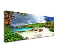 Tableau décoration murale - Declina - Paysage des Seychelles - 150x60 cm - Coton 300g - Style contemporain