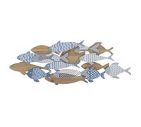Tableau Décoration Murale en métal avec poisson bleu 91x3x33,5 cm