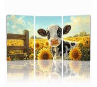 Tableau Decoration Murale Fleur Cadre en Bois Impression sur Toile, Peinture Poster Mural Tableau Animal Triptyque pour Moderne Salon Chambre Restaurant Maison Bain Cuisine 45x65 cmx 3pcs 1f-794