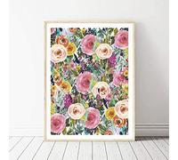 Tableau Decoration Murale, Fleur Imprimer Aquarelle Floral Mur Art Toile Peinture Image Maison Chambre Étude Bureau Mur Art Décoration Affiches Vintage Esthétique - 50X70Cm