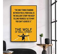 Tableau Decoration Murale,Impressions Affiche Modulaire Abstrait Mur Art Toile Peinture, Le Loup De Wall Street Citation Affiche Photos Salon, Affiches Esthétiques Pour Les Murs De La Chambre-50X70Cm