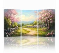 Tableau Decoration Murale Japon Cadre en Bois Impression sur Toile, Peinture Poster Mural Tableau Paysage Triptyque pour Moderne Salon Chambre Restaurant Maison Bain Cuisine 25x35 cmx 3pcs 1f-1066