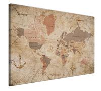 Tableau Decoration Murale - LUMASOUL - 4-3-1-0-2-2-7-1 - Rétro Motif - 1 parties - Marron - 90x60 cm