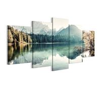 Tableau Decoration Murale - LumaSoul - 5-2-27-0-2-2-13-5 - Classique - 5 parties - Lac 1 - 150x75