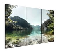 Tableau Decoration Murale - LumaSoul - 5-2-28-0-2-2-10-3 - Classique - 3 parties - Lac 2 - 90x60 cm