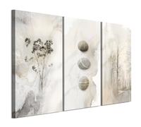 Tableau Decoration Murale - LUMASOUL - 5-3-13-0-2-2-10-3 - Moderne Motif - 3 parties - Beige - 90x60 cm