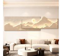 Tableau Decoration Murale Montagne 3D Peinture Murale Décorative En Grès Sculpture D'art Mural De Luxe Moderne Grande Sculpture Pour Salon Fond De Canapé Entrée Galerie(Style D,120X35 cm)