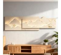Tableau Decoration Murale Montagne 3D Peinture Murale Décorative En Grès Sculpture D'art Mural De Luxe Moderne Grande Sculpture Pour Salon Fond De Canapé Entrée Galerie(Style B,150X40 cm)