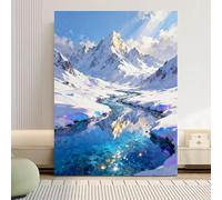 Tableau Decoration Murale Montagne Bleue Du Ciel Toile Peinture Poster Mural Tableaux, Posters et Arts Décoratifs Affiche Murale Chambre Salon Sans Cadre Tableau Deco Impression sur Toile 50x70cm
