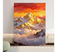 Tableau Decoration Murale Montagne Coucher Du Soleil Toile Peinture Poster Mural Tableaux, Posters et Arts Décoratifs Affiche Murale Chambre Salon Sans Cadre Tableau Deco Impression sur Toile 40x80cm