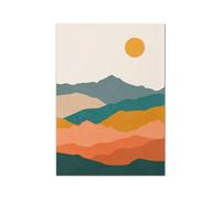 Tableau Decoration Murale Montagne Orange Verte Toile Peinture Poster Mural Tableaux, Posters et Arts Décoratifs Affiche Murale Chambre Salon Sans Cadre Tableau Deco Impression sur Toile 60x90cm