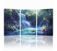 Tableau Decoration Murale Nature Cadre en Bois Impression sur Toile, Peinture Poster Mural Tableau Automne Triptyque pour Moderne Salon Chambre Restaurant Maison Bain Cuisine 50x75 cmx 3pcs 1f-788