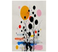 Tableau Decoration Murale Noir Cercle Rose Toile Peinture Affiche Decoration Murale Salon Chambre Poster Mural Sans Cadre Tableaux, Posters Et Arts Décoratifs Impression Sur Toile 40x60cm/1 Pcs