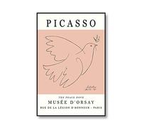Tableau Decoration Murale,Picasso La Paix Colombe Dessin Au Trait Classique Art Affiche Et Impression Toile Peinture Mur Photos, pour Salon Moderne Décor À La Maison, Affiches Art Déco-50X70Cm