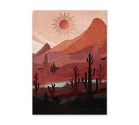 Tableau Decoration Murale Plantes La Montagne Rouge Toile Peinture Poster Mural Tableaux, Posters et Arts Décoratifs Affiche Murale Chambre Salon Sans Cadre Tableau Deco Impression sur Toile 40x60cm