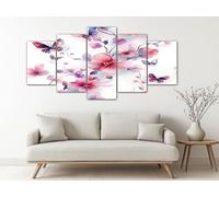 Tableau Decoration Murale pour Salon Arc-En-Ciel De Dessin Animé Décoration pour Chambre Tableau Blanc Impression sur Toile 5 Parties Affiche Murale Grand Format 200x100 cm
