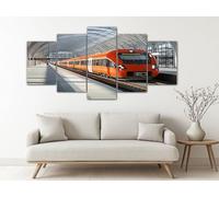 Tableau Decoration Murale pour Salon Rayures Arc-En-Ciel Décoration pour Chambre Tableau Couleur Impression sur Toile 5 Parties Affiche Murale Grand Format 200x100 cm