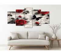 Tableau Decoration Murale pour Salon Rayures Arc-En-Ciel Géométriques Décoration pour Chambre Tableau Couleur Impression sur Toile 5 Parties Affiche Murale Grand Format 200x100 cm
