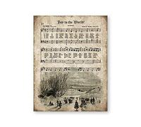 Tableau Decoration Murale Salon,Décor À La Maison Photos Modulaires Toile Peinture Vintage Noël Musique Affiches Mur Art Imprime Affiche De Style Nordique pour Salon-40X60Cm