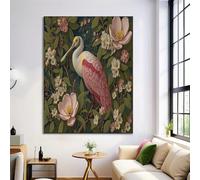 Tableau Decoration Murale Salon Moderne,40X60Cm Impression Sur Toile,Decoration Murale Rose Spatule Blanche Dans Le Bouquet Fleurs Réalisme Classique Décoration Chambre Salle Bain Maison Décorations