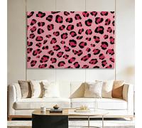 Tableau Decoration Murale Salon, Motif léopard Imprimé animal Tableau Mural Décoratif Maison, Impression sur Toile pour décoration de la maison bureau Rose 120L x 60W cm