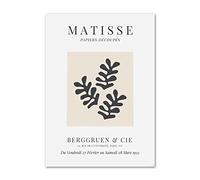 Tableau Decoration Murale Salon Noir Blanc Matisse William Morris Mur Art Toile Peinture Nordique Affiches Et Impressions Images Abstraites pour Chambre Esthétique Vintage- 40X60Cm