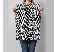 Tableau Décoration Murale Style sauvage abstrait, Art Mural à Rayures zèbre imprimé léopard, Tableau sur Toile Noir et blanc, pour Chambre à Coucher, Salon, Bureau, 70x50cm, Sans Cadre