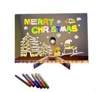 Tableau d'écriture de bureau en acrylique lumineux effaçable avec design portable, comprend des stylos multicolores et un support pour dessiner et écrire, adapté pour une utilisation de nuit (3)