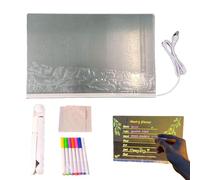 Tableau d'écriture éclairé, tableau effaçable à sec LED - Tableau de notes LED éclairé, tableau effaçable à sec avec support,Tableau d'écriture lumineux réutilisable acrylique pour Home School Company