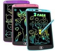 Tableau d'Écriture LCD 10 Pouces - Lot de 3 | Ardoise Magique Enfant sans Lumière Bleue | Écologique, Léger et Portable | Pour Dessin, Jeu et Apprentissage