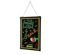 Tableau d'écriture LED 60 x 80 cm - Panneau publicitaire DIY avec crochets et coins anti-collision, pour décoration, affiches et magasins