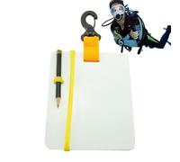 Tableau D'écriture sous- - Ardoise Étanche, Conception en Plastique Durable avec Clip Et Crayon | Outil D'entraînement À La Natation Et À La Plongée en Apnée en Piscine, pour Et Adultes,