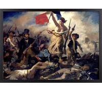 Tableau Delacroix La Liberté guidant le peuple - Poster d'Eugène Delacroix avec cadre - Tableaux décoration romantique - Affiche Révolution Française