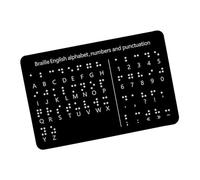 Tableau d'enseignement en braille avec lettres et chiffres en relief - 18,4 x 12 cm - Aide pédagogique pour enfants aveugles et adultes - Planche d'entraînement avec chiffres