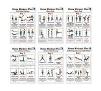 Tableau D'entraînement - 6 Pièces Routines D'exercice Complet Avec Suivi - Affiche De Yoga Et Entraînement Avec Actions - Pour Dortoir Bureau Appartement