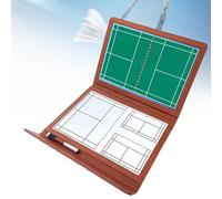 Tableau d'entraînement de badminton, presse-papiers effaçable à sec double face 32 x 25 cm avec stylo et gomme, tableau tactique pliable, pour l'entraînement en match