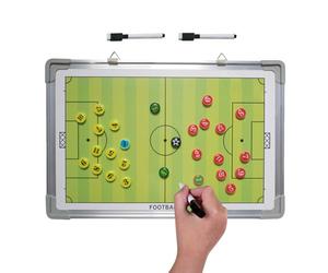Tableau d'entraînement de football : presse-papiers magnétique effaçable, tableau de stratégie, large application | Planificateur de tactique d'équipe avec 2 marqueurs pour la pratique du