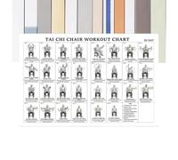 Tableau d'entraînement pour chaise - Guide de fitness | Papier illustré laminé avec étirement facile, poster d'exercice d'équilibre de mobilité pour les personnes âgées, femmes, hommes, personnes