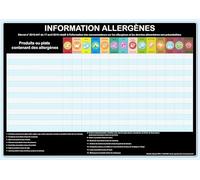 Tableau des allergènes - Affichage OBLIGATOIRE pour tout établissement de restauration - Affichage format A4 plastifié, Matt. Spécial Restaurants, Snacks, Boulangeries, Food Trucks, Cantines