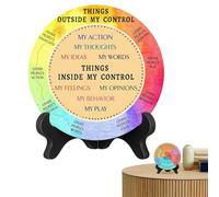 Tableau des émotions pour la santé mentale - Roue en bois avec support | Outil visuel confortable pour la sensibilisation émotionnelle | Décoration idéale pour l'espace de travail | Bureau ou chambre