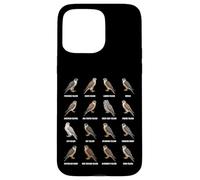 Tableau des espèces de faucons Types d'ornithologie des faucons Coque pour iPhone 15 Pro Max