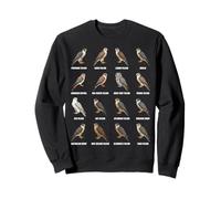 Tableau des espèces de faucons Types d'ornithologie des faucons Sweatshirt