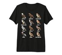 Tableau des espèces des Rapaces des Oiseaux de Proie T-Shirt Haut de Gamme
