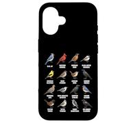 Tableau des espèces d'oiseaux d'Amérique du Nord Coque pour iPhone 16
