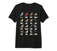 Tableau des espèces d'oiseaux d'Amérique du Nord T-Shirt Haut de Gamme