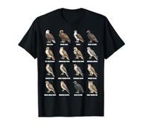 Tableau des espèces d'oiseaux de Proie des Rapaces d'Amérique du Nord T-Shirt
